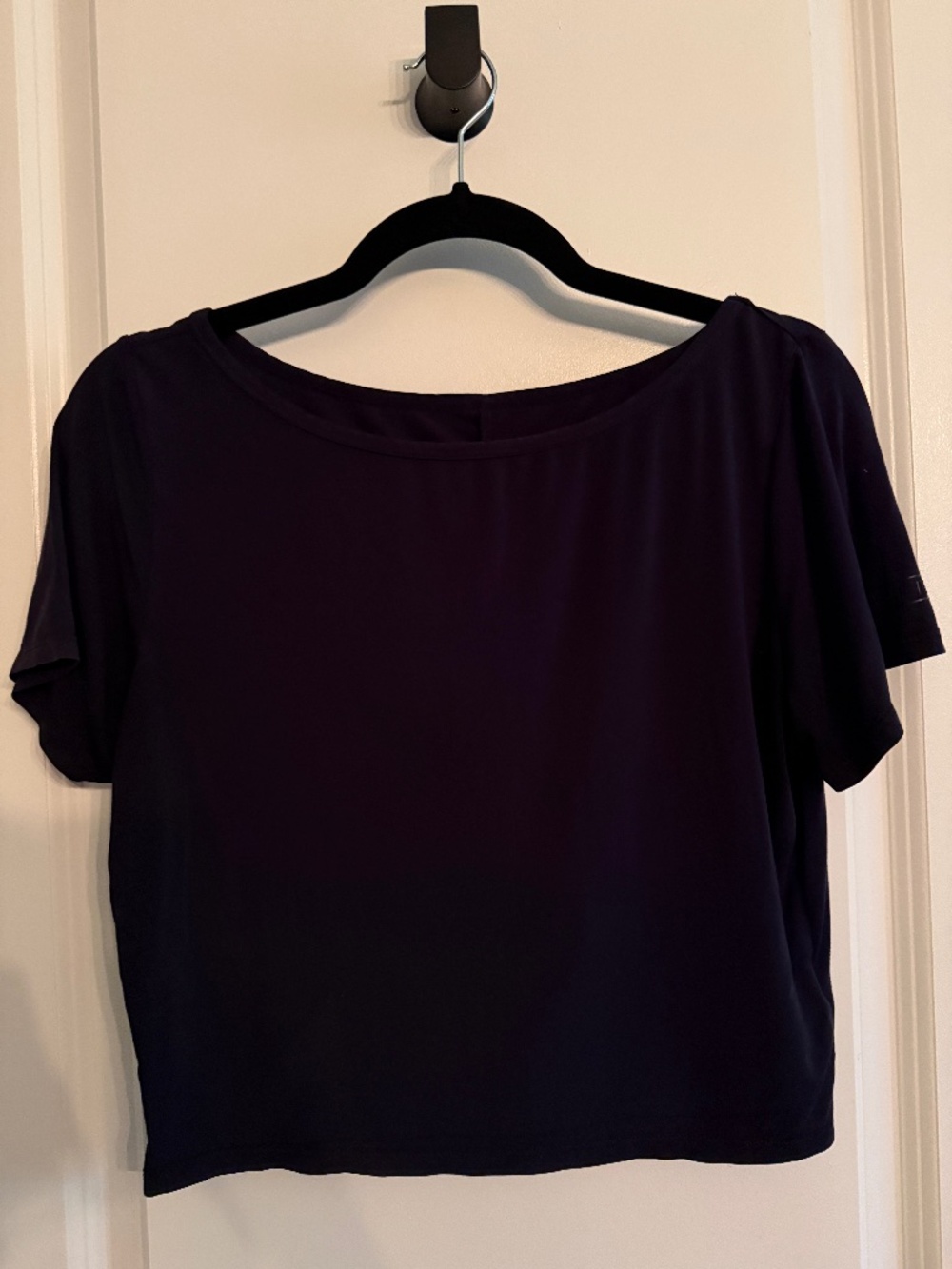 Alphalete Modal Boat Neck Crop Tee - Black S